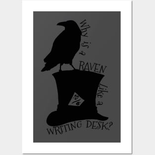 Why Is A Raven Like A Writing Desk Alice In Wonderland Mad Hatter Riddle Silhouette Shirt Posters and Art